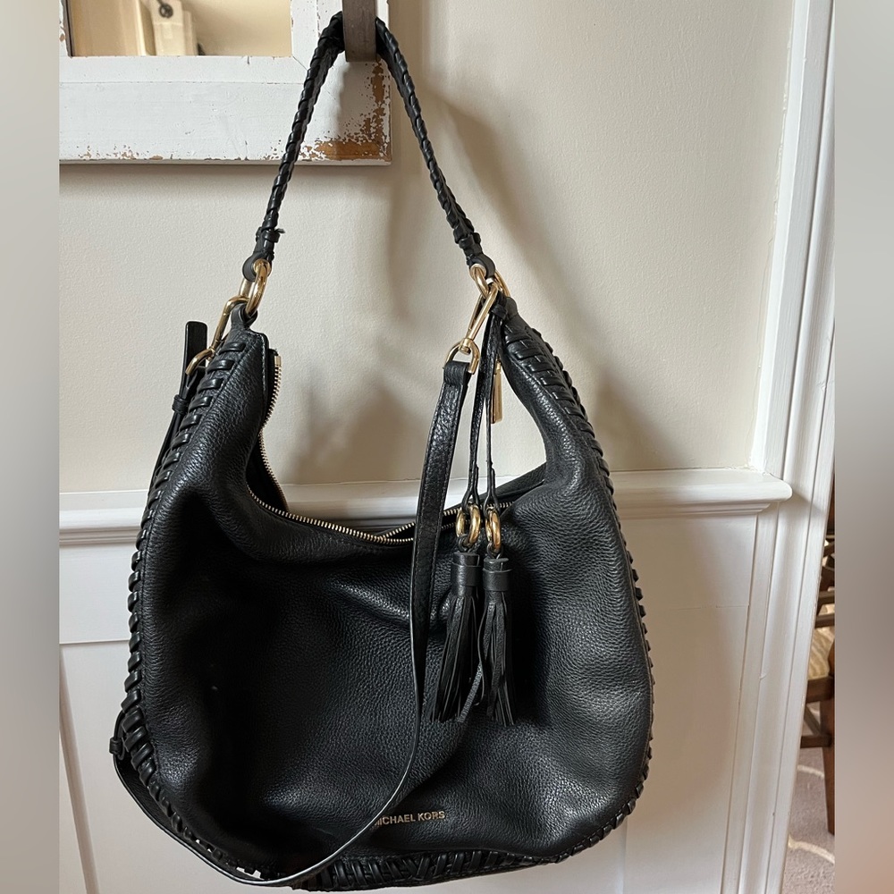 Michael Kors pebble leather black shoulder/crossbody bag